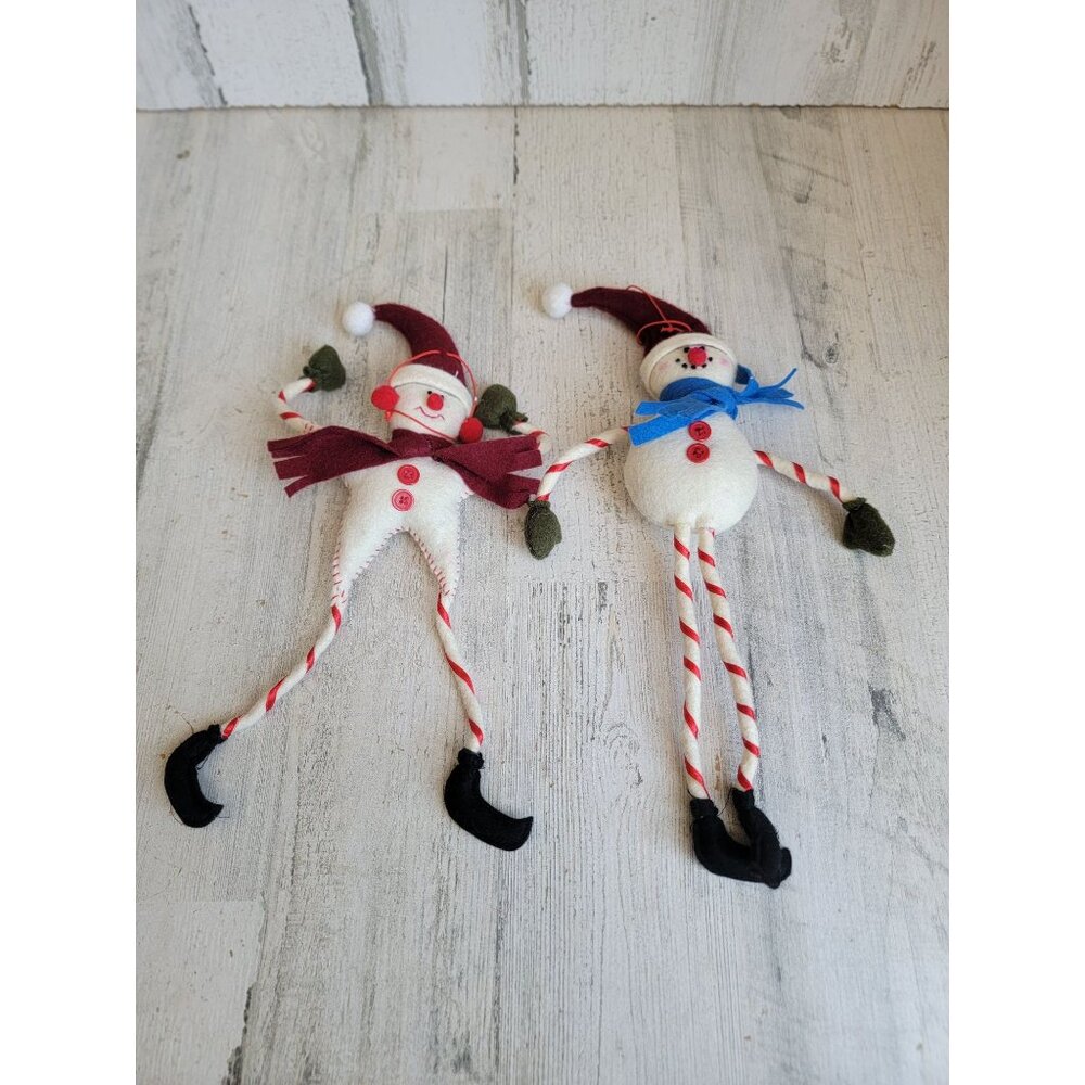 Unique long bending snowman ornament Xmas set